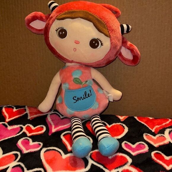 Metoo smile Strawberry sheep plush doll - Picture 2 of 7